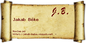 Jakab Béke névjegykártya