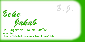 beke jakab business card